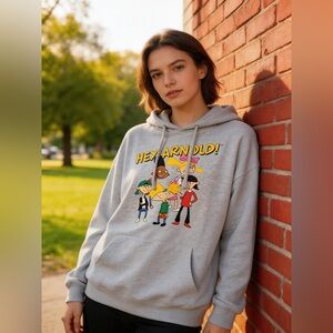 Ladies Juniors Hooded Sweatshirt - Light Gray (inv# 176)